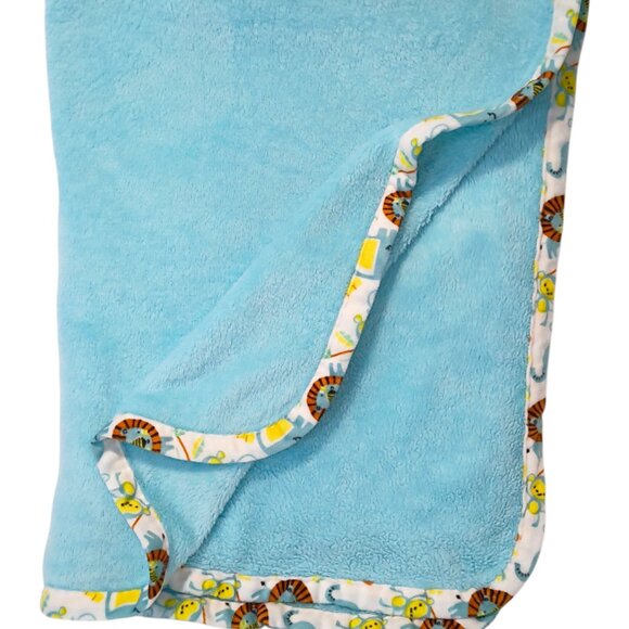 2022 Le Bebe Favorite Safari Lion Elephant Monkey Security Blanket 31" X 38" - Picture 2 of 5